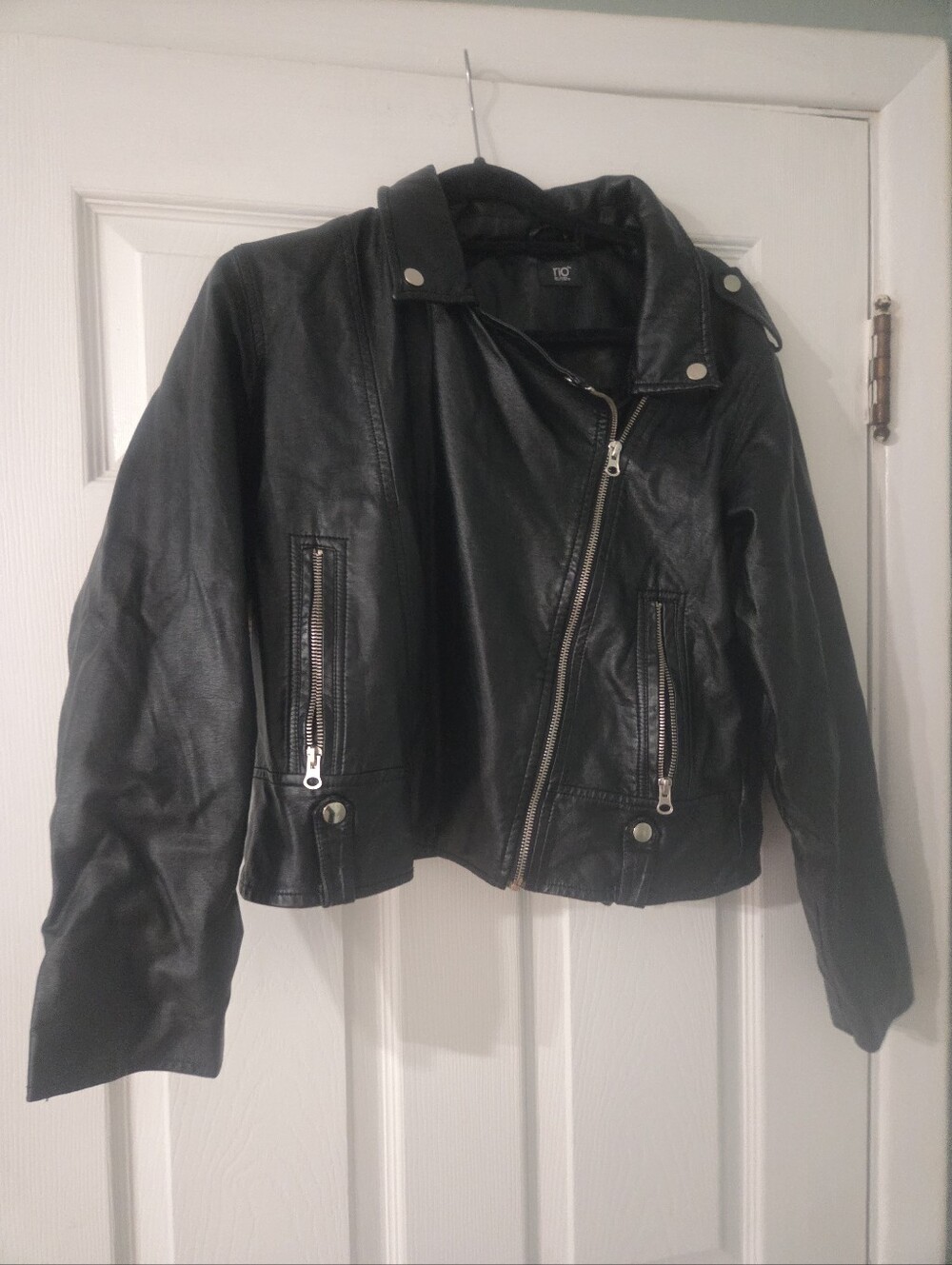 rio Black Faux Leather Moto Jacket - Women's XL